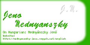jeno mednyanszky business card